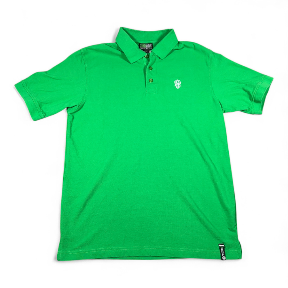 Vintage Southpole Polo Shirt Adult MEDIUM Green Logo Hip Hop Streetwear Y2K